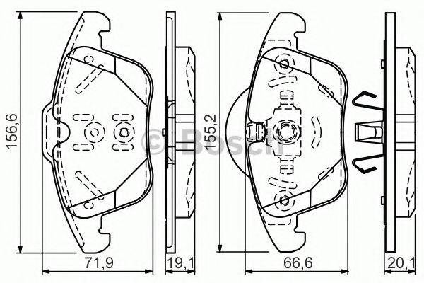 BOSCH 25235 Комплект гальмівних колодок, дискове гальмо