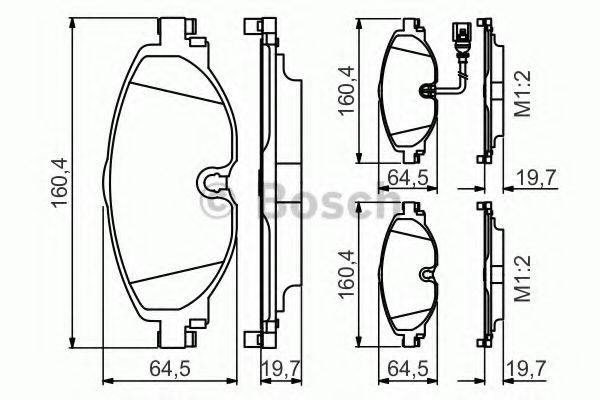 BOSCH 25086 Комплект гальмівних колодок, дискове гальмо