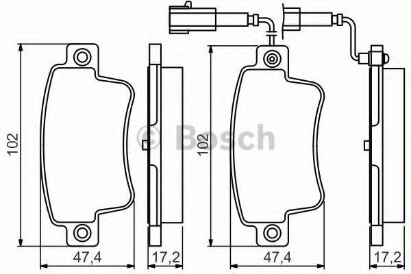 BOSCH 25451 Комплект гальмівних колодок, дискове гальмо