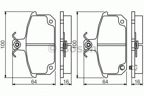 BOSCH 20671 Комплект гальмівних колодок, дискове гальмо