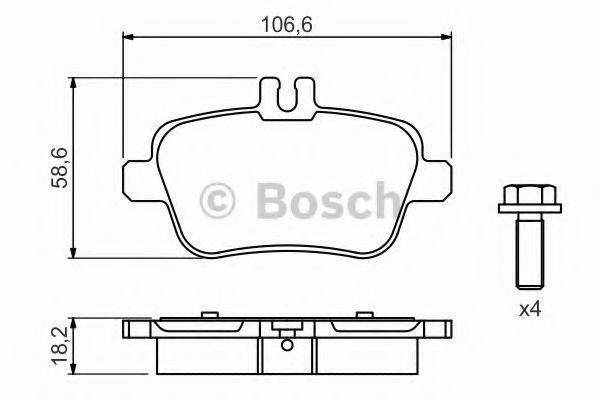 BOSCH 24848 Комплект гальмівних колодок, дискове гальмо