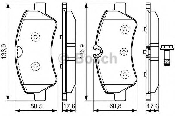 BOSCH 25603 Комплект гальмівних колодок, дискове гальмо