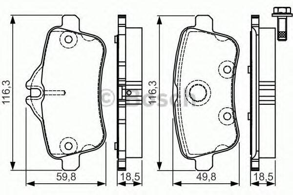 BOSCH 25215 Комплект гальмівних колодок, дискове гальмо