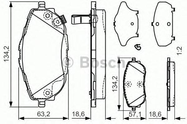 BOSCH 25090 Комплект гальмівних колодок, дискове гальмо