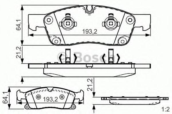 BOSCH 25500 Комплект гальмівних колодок, дискове гальмо