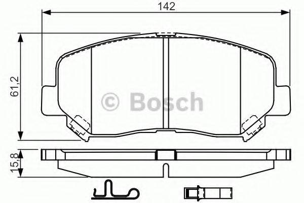 BOSCH 25564 Комплект гальмівних колодок, дискове гальмо