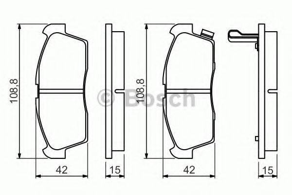 BOSCH 24423 Комплект гальмівних колодок, дискове гальмо