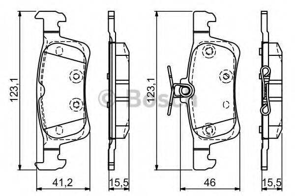 BOSCH 25841 Комплект гальмівних колодок, дискове гальмо