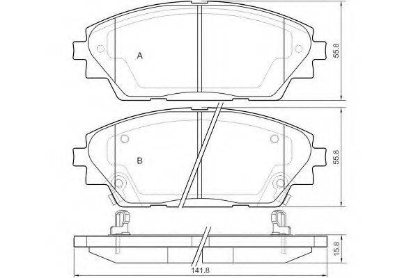E.T.F. 25876 Комплект гальмівних колодок, дискове гальмо