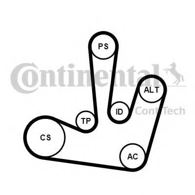 OPEL 4449665 Полікліновий ремінний комплект