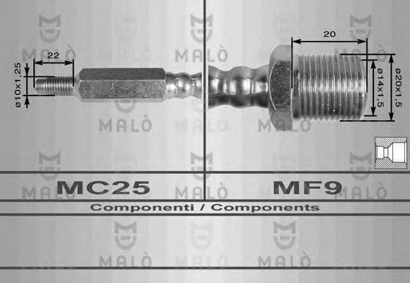 MALO 8334 Гальмівний шланг