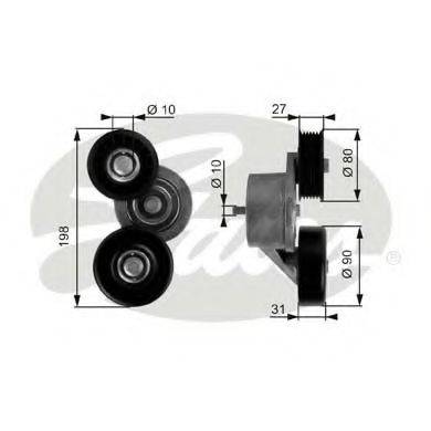 JEEP 68045 800AA Натяжний ролик, полікліновий ремінь