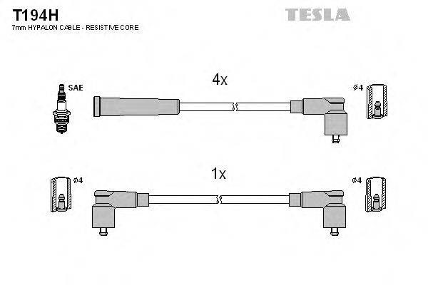 TESLA T194H Комплект дротів запалювання