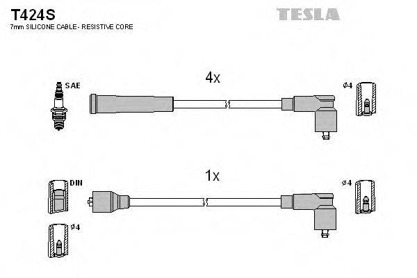 TESLA T424S Комплект дротів запалювання