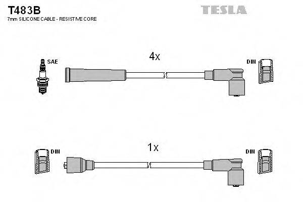 TESLA T483B Комплект дротів запалювання