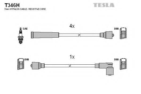 TESLA T346H Комплект дротів запалювання