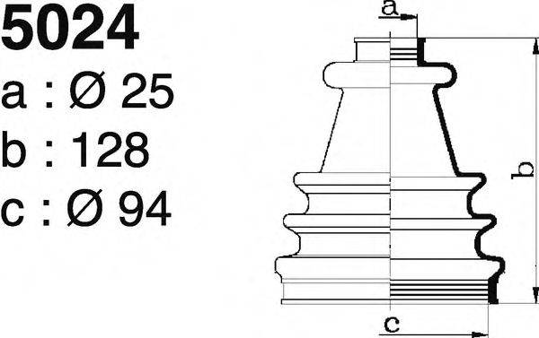 DEPA S5024 Комплект пильника, приводний вал