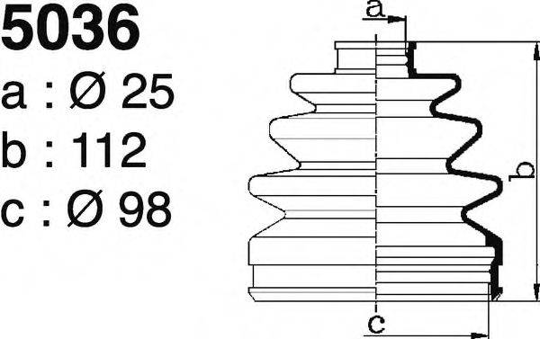 DEPA S5036 Комплект пильника, приводний вал