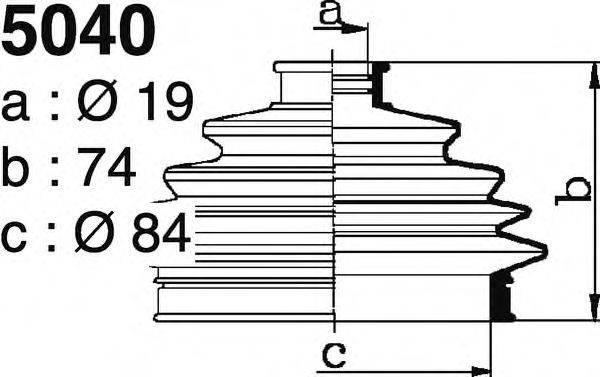 DEPA S5040 Комплект пильника, приводний вал