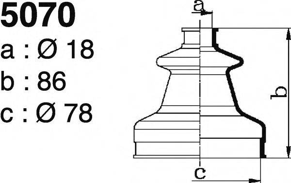 DEPA 5070 Комплект пильника, приводний вал