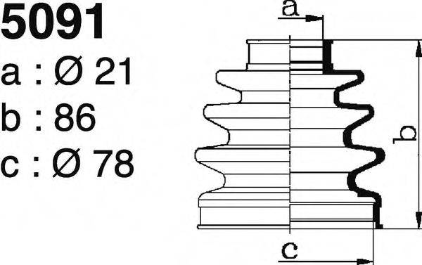 DEPA S5091 Комплект пильника, приводний вал