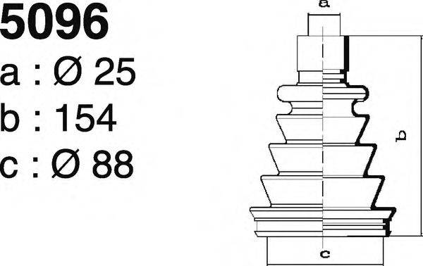 DEPA S5096 Комплект пильника, приводний вал