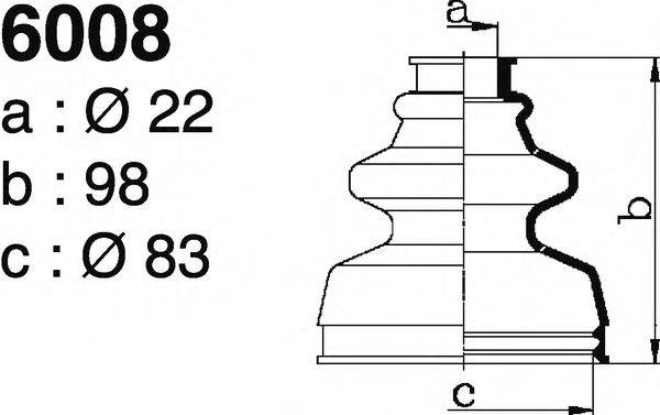 DEPA S6008 Комплект пильника, приводний вал
