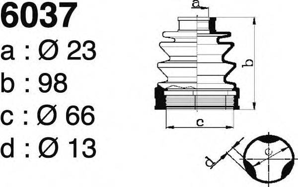 DEPA S6037 Комплект пильника, приводний вал
