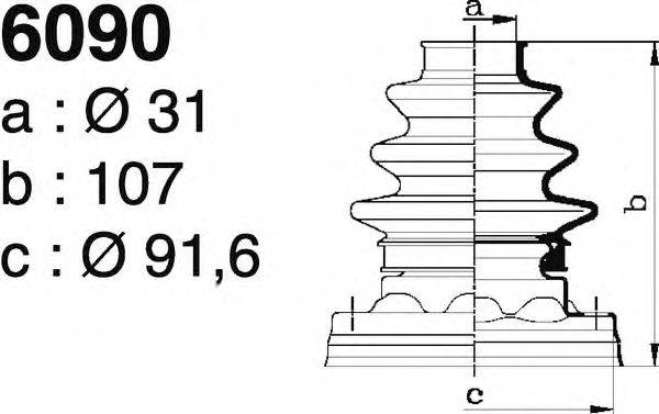 DEPA 6090 Комплект пильника, приводний вал