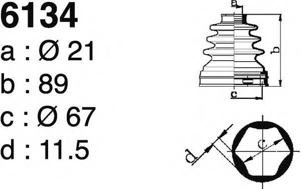 DEPA S6134 Комплект пильника, приводний вал