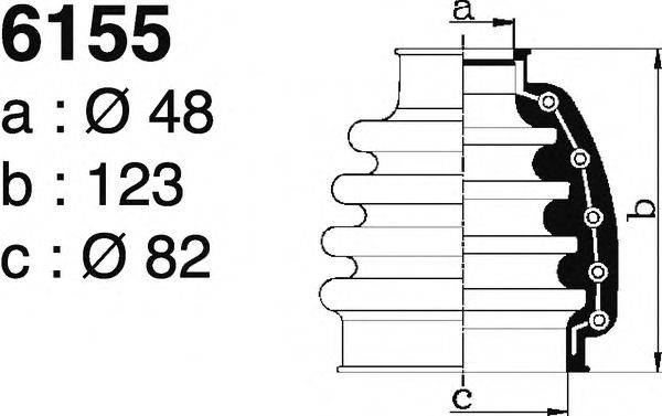 DEPA 6155 Комплект пильника, приводний вал