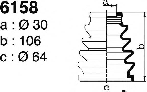 DEPA S6158 Комплект пильника, приводний вал