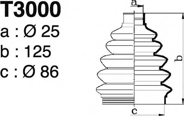 DEPA T3000 Комплект пильника, приводний вал