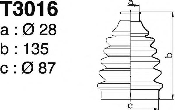DEPA T3016 Комплект пильника, приводний вал