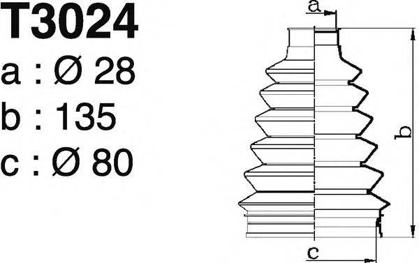 DEPA T3024 Комплект пильника, приводний вал