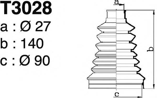 DEPA T3028 Комплект пильника, приводний вал