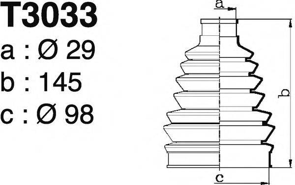 DEPA T3033 Комплект пильника, приводний вал