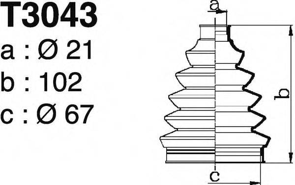 DEPA T3043 Комплект пильника, приводний вал