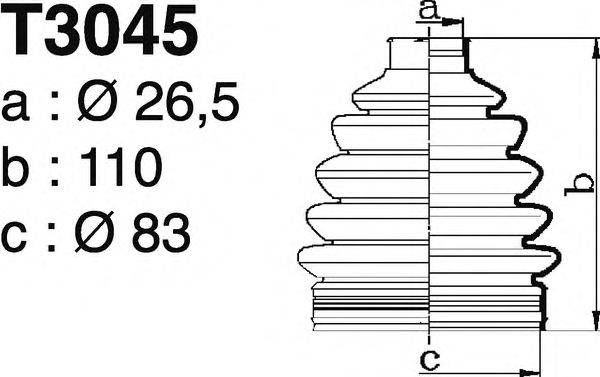 DEPA T3045 Комплект пильника, приводний вал