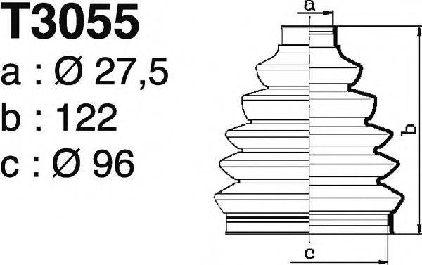DEPA T3055 Комплект пильника, приводний вал