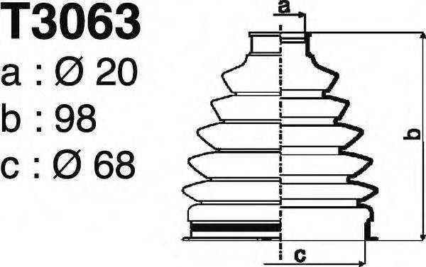 DEPA T3063 Комплект пильника, приводний вал