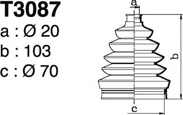 DEPA T3087 Комплект пильника, приводний вал