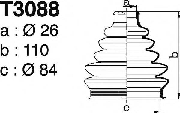 DEPA T3088 Комплект пильника, приводний вал
