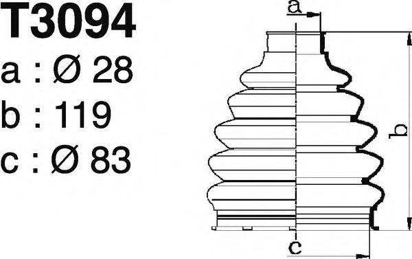 DEPA T3094 Комплект пильника, приводний вал