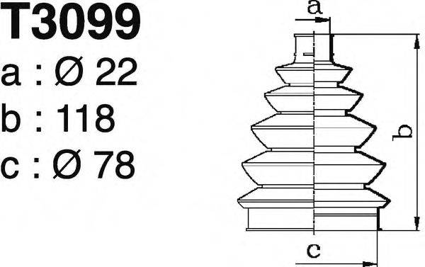 DEPA T3099 Комплект пильника, приводний вал