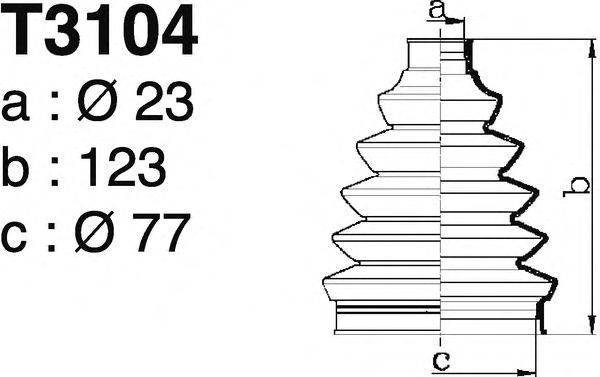 DEPA T3104 Комплект пильника, приводний вал