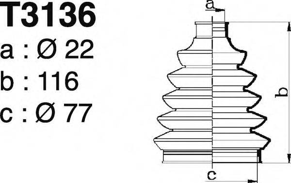 DEPA T3136 Комплект пильника, приводний вал