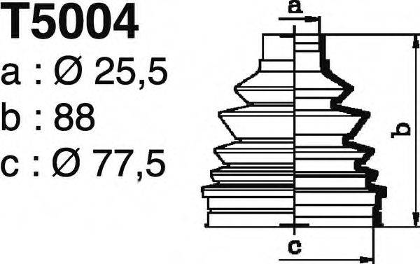 DEPA T5004 Комплект пильника, приводний вал