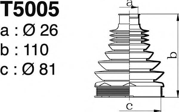 DEPA T5005 Комплект пильника, приводний вал