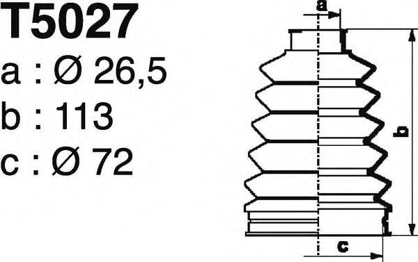 DEPA T5027 Комплект пильника, приводний вал